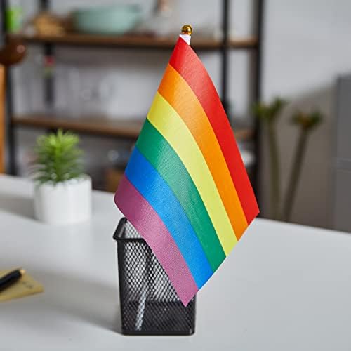 GentleGirl 27 Paket Gurur Gökkuşağı Bayrakları Eşcinsel LGBT Küçük Mini El Sopa Bayrak Seti Gökkuşağı Festivali Parti