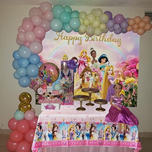 Glitter Prenses Masa Örtüsü ve Prenses Zemin Kiti Prenses Parti Süslemeleri Prenses Doğum Günü Partisi Malzemeleri