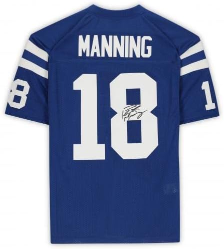Peyton Manning Indianapolis Colts İmzalı Mitchell & Ness Mavi Otantik Forma-İmzalı NFL Formaları