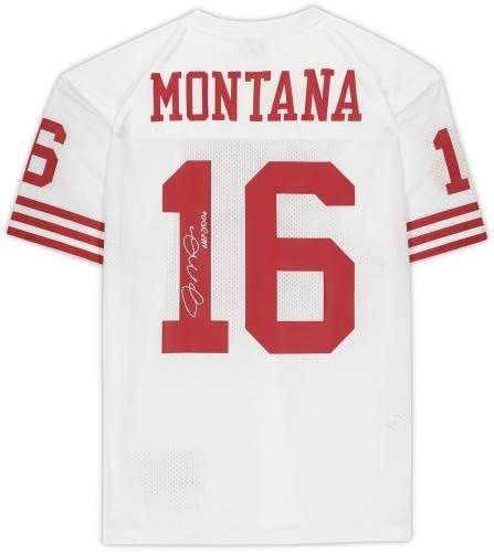 Joe Montana San Francisco 49ers İmzalı Beyaz Mitchell & Ness HOF 2000 Yazılı Otantik Forma - İmzalı NFL Formaları