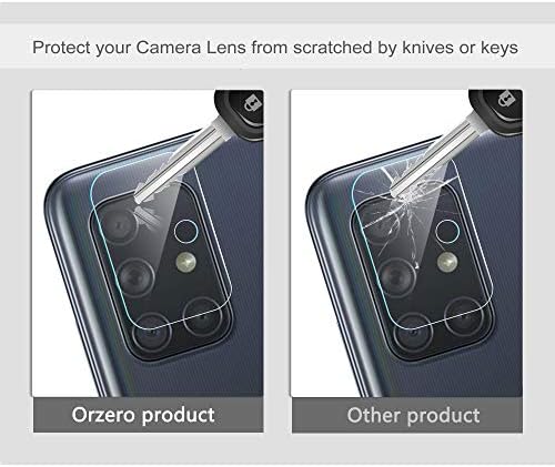 Orzero (3 Paket) Samsung Galaxy A71 Kamera Lens Koruyucusu için Uyumlu, Esnek Cam (Temperli Cam Değil) (2.5 D Ark