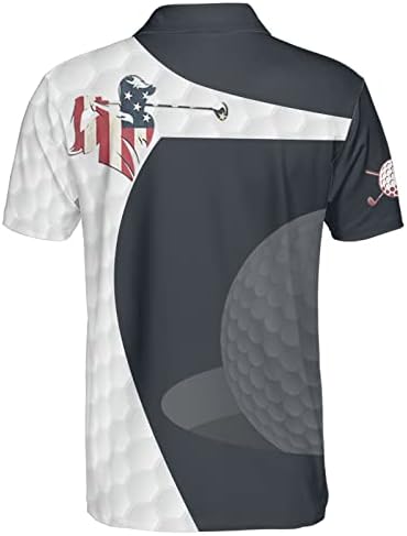 HIVICHI golf tişörtü Erkekler için POLO GÖMLEK Erkek Komik Salıncak Vatansever Amerikan Bayrağı Gömlek Çılgın Kuru