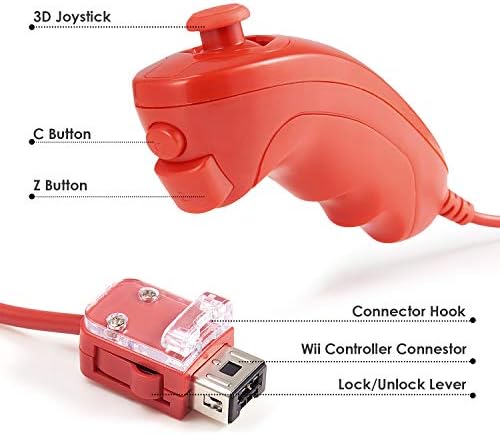 MODESLAB 4 Paket Wii Nunchuck Denetleyici, Nunchuck Kontrolörleri Yedek Uzaktan Joystick Gamepad Denetleyici Wii Wii