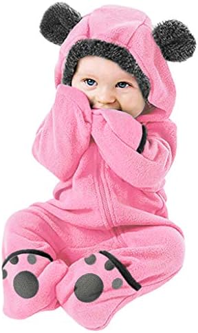 Hoodie Romper Kulaklar Erkek Katı Karikatür Tulum Giysileri Bebek Bebek Polar Kız Erkek Ceket ve Ceket Erkek Ceket