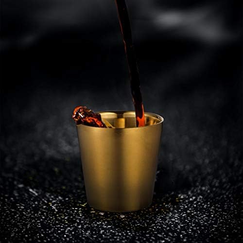 BESTonZON Cam içme bardakları Cam içme bardakları 2 adet Kahve Yalıtımlı Kupa Kaplama Ev Altın Çift Paslanmaz Su Tabakası