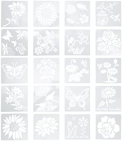 Toyvian Beyaz Şablon Sayfaları Bilezikler.genç Kızlar için 20 adet Çiçek Şablonlar DIY Şablonları Yeniden Kullanılabilir