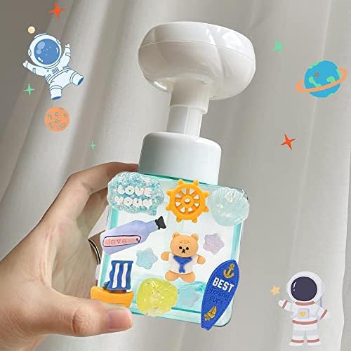 Çocuk Sevimli Çiçek Sıvı Sabun Banyo Dağıtıcı Pompa Çocuk Dostu Mavi Plastik Köpük El Yıkama Hayvan Şekli Şişe Dağıtıcı