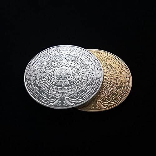 1 Adet hatıra parası Altın Kaplama Gümüş Sikke Maya Piramidi Meksika Aztek Cryptocurrency 2021 Sınırlı Sayıda Koleksiyon