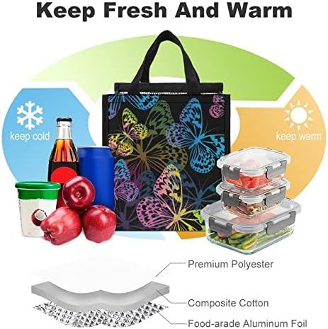 Kelebek öğle yemeği kutusu buz soğutucu Tote çanta yalıtım çanta taşınabilir iş piknik için