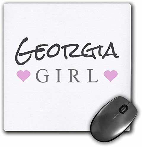 3dRose LLC 8 x 8 x 0,25 İnç Mouse Pad, Georgia Girl, Home State Pride, Amerika Birleşik Devletleri, Metin ve Sevimli