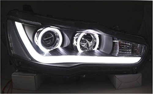 LANCER için GOWE Araba Stil Kafa Lambası Farlar LED Far MELEK GÖZLER IŞIN DRL Bi-Xenon Lens HID Otomobil Aksesuarları
