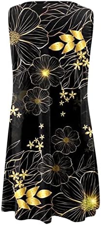 Kadın Bir Çizgi Elbiseler Yaz Casual Seksi Kolsuz Çiçek Baskı Güneş Elbise Vintage Plaj Hawaiian Tankı Elbise