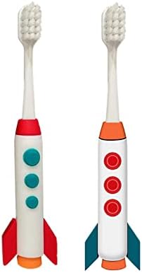 Vzdsddef Yeni çocuk Diş Fırçası Silikon Fırça Kolu Karikatür Roket İnce Yumuşak Manuel Diş Fırçası Yürümeye Başlayan
