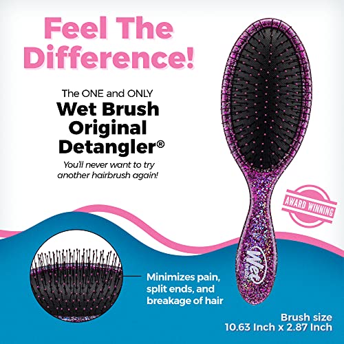 Islak fırça Orijinal Dolaşık Açıcı Saç Fırçası-Hayranlık Uyandıran, Mor-Kadınlar, Erkekler ve Çocuklar için Tarak-Islak
