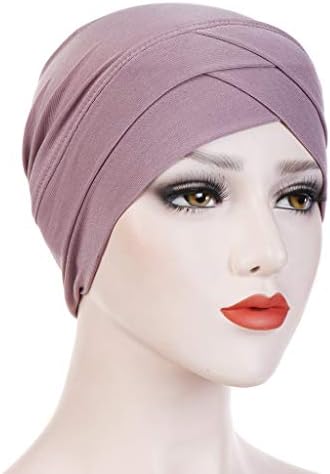 Kadınlar için rahat Türban Müslüman Düz Renk Başörtüsü Kapaklar Streç Başörtüsü Kadınlar için Wrap Şapkalar Kafa Scaves