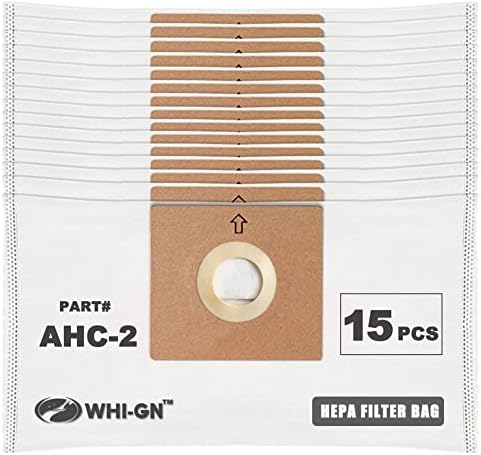 WHI-GN AHC - 2 Yedek HEPA filtre Torbaları ile uyumlu 6-Quart Atrix AHC-1 Turbo Kırmızı Vakum (15 Paket)