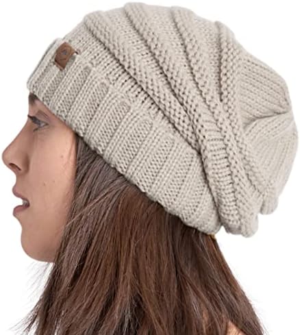 Sert Şapkalar hımbıl bere Kış Şapka Kadınlar için-Hımbıl Büyük Boy Kablo örgü şapkalar-Soğuk Hava Sıcak Tıknaz Örme