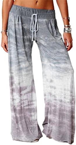 Mellıflo Artı Boyutu Yoga Pantolon Kadınlar için Batik Baskılı Geniş Bacak Palazzo Pantolon Gevşek Pantolon