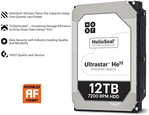 HGST Ultrastar He12 | HUH721212ALE601 | 0F27454 | 12 TB 7200 RPM 256 MB Önbellek SATA 6.0 Gb/sn 3.5 | 512E | BitLocker