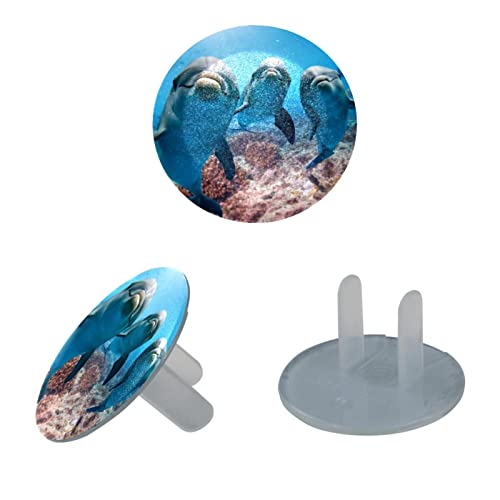 Yunus Size Okyanustan Bakarken Plastik Priz Kapakları, 12'li Paket Priz Koruyucusu, Elektrik Prizleri için 2 Uçlu