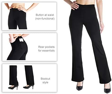 Yogipace, Kemer Halkaları, Kadın Minyon / Normal / Uzun Çizme Kesim Elbise Yoga İş Pantolonu
