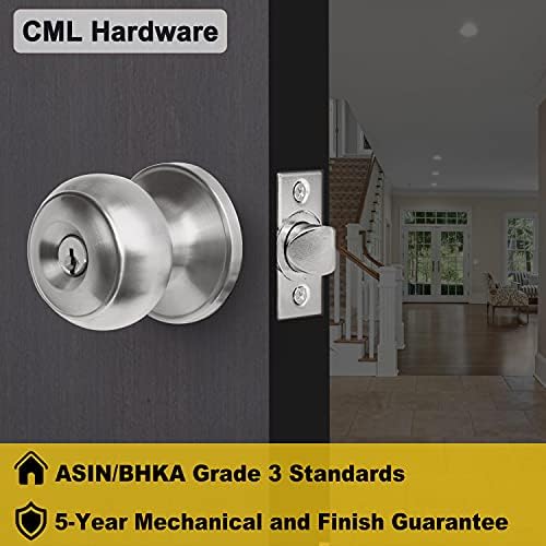 CML Donanım (2 Paket) Anahtarlı Giriş Kapısı Düğmesi, Giriş ve Ön Kapı için Sağlam Paslanmaz Çelikten Aynı Tuşlara