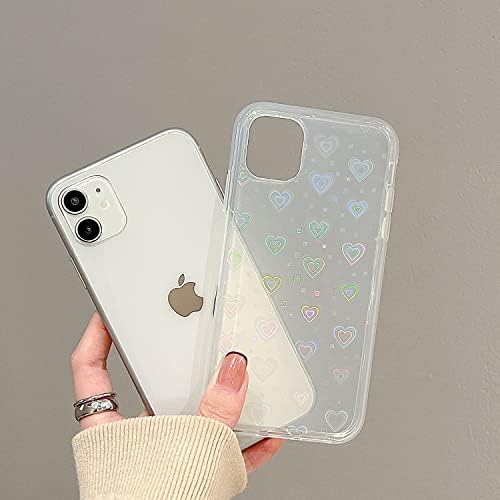 hzcwxqh Sevimli Glitter Temizle Lazer Aşk Kalpler Telefon Kılıfı iPhone 6 ile Uyumlu, iPhone 6 s, Kadınlar Kızlar
