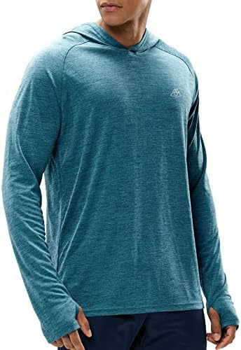 Haımont erkek Uzun Kollu Hafif Güneş Hoodie UPF 50 + UV Koruma Gömlek Hızlı Kuru Atletik Gevşek Fit Delikli