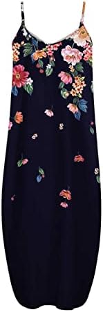 Kadınlar için Maxi Elbise Kolsuz Çiçek Rahat Gevşek Bohemian uzun Elbiseler Zarif Parti Elbise İlkbahar Yaz 2023