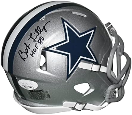 Bob Lilly İmzalı Dallas Cowboys Mini Hız Kaskı-Elle İmzalanmış ve JSA Kimliği Doğrulanmış