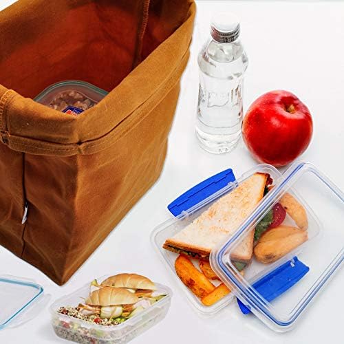 Mumlu Tuval Öğle Yemeği Çantaları Kahverengi Kağıt Torba Tarzı-Klasik Güncellenmiş-Yeniden Kullanılabilir ve Yıkanabilir,