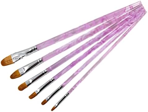 SXNBH Mor Kısa Atış Karıştırma Su Boya Fırçası Seti Kahverengi Saç Suluboya 6 Parça Sanatçı Yağlı boya Fırçaları (Renk