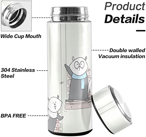 Termos Bardak 17 oz Vakum Bardak Paslanmaz Çelik Sıcak Su Şişesi BPA Ücretsiz Yalıtımlı Kupa Karikatür Rakun Komik