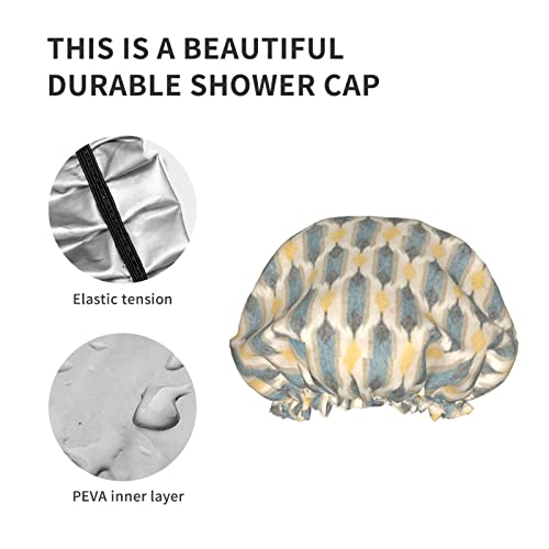Kadınlar Kullanımlık Streç Hem Saç Şapka Hipster Kilim Ikat Desen Çift Katmanlar Su Geçirmez Duş Başlığı banyo bonesi