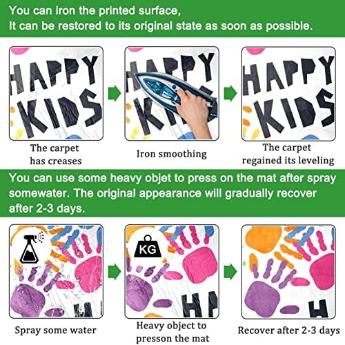 LLNSUPPLY Büyük Boy 5 Ft Yuvarlak Çocuk oyun Alanı Halı Renkli Çocuk Eller çocuk Günü Kreş Halı Pedi Kaymaz Çocuk