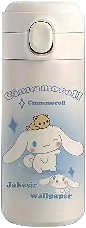 Çocuklar için Cinnamoroll Su Şişesi-Sanrio Paslanmaz Çelik Su Şişeleri Yalıtımlı，Tarçınlı Rulo Sanrio Metal Yalıtımlı