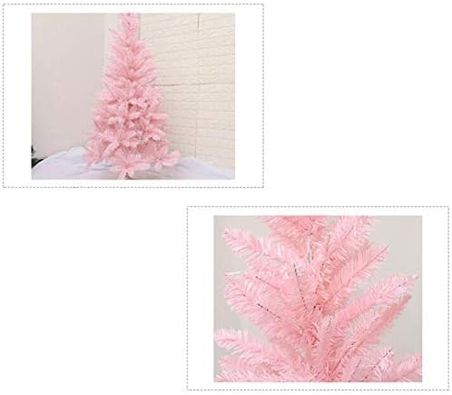 Metal Standlı ZPEE Pembe Noel Ağacı, Yapay Malzeme PVC Çıplak Ağaç Montajı Kolay noel dekorasyonları Çam Ağacı Süslemesiz-1,5