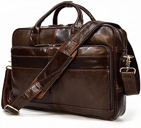 WYKDD seyahat laptop çantası Erkekler için Büyük Çanta Erkek İş Evrak Çantası Moda Gerçek İnek Derisi Bilgisayar omuzdan