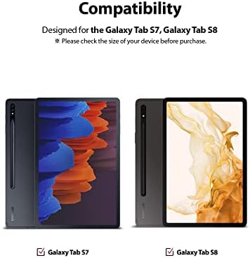 Ringke Fusion Kılıf Samsung Galaxy Tab ile Uyumlu S8 (2022) / S7 (2020) Dahili Stylus S kalem Tutucu-Şeffaf Şeffaf