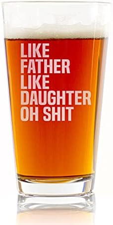 Promosyon ve Ötesi Baba Gibi Kızı Gibi Oh Bira Bardağı Bardağı-Kızından Komik Babalar Günü Hediyesi