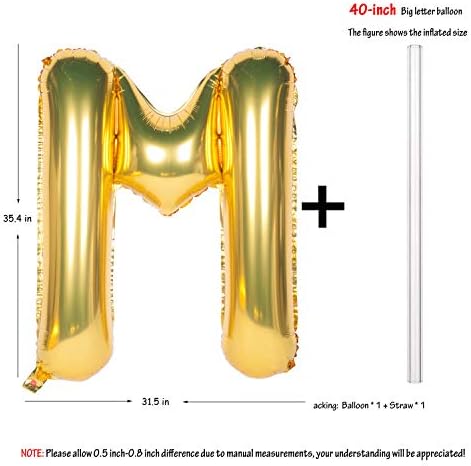 Harf balonlar 40 inç dev Jumbo helyum folyo Mylar parti süslemeleri için altın M
