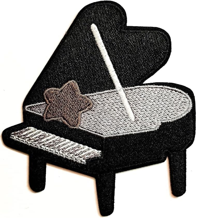 Kleenplus 3 adet. Karikatür Siyah Kuyruklu Piyano Yama İşlemeli Rozet Demir On Dikmek Amblemi Ceketler Kot Pantolon