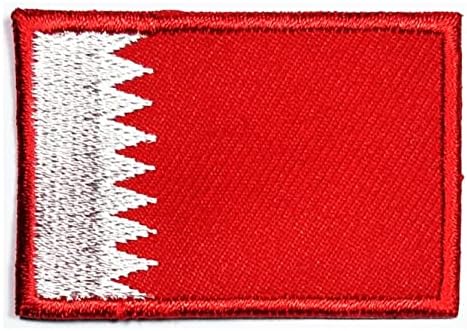 Kleenplus 1. 2X1.7 İNÇ. Bahreyn krallığı Bayrağı İşlemeli Yama Demir Dikmek Ulusal Amblemi Yama Kare Şekli Bayrak