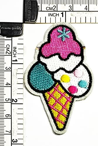 Kleenplus 3 adet. Sevimli Dondurma Tatlı Serin Karikatür Demir on Yamalar Faaliyetleri İşlemeli Logo Giydirin Kot