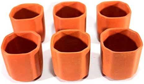 KLEO Kil Bardaklar, Yeniden Kullanılabilir Kullad (6'lı Set) - Pişmiş Toprak Bardaklar Çay Kahve Fincanları Drinkware