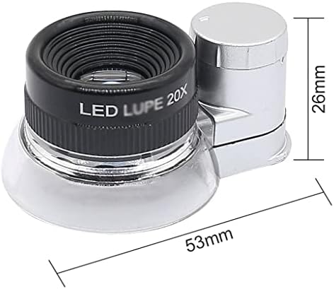 SLNFXC Işıklı Büyüteç Ayarlanabilir 20x Zoom Cep Lens Muayene Cam Büyüteç