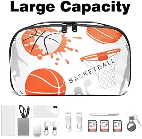 Taşınabilir Elektronik Organizatör Kılıfı Çanta Topu Spor Basketbol Seyahat Kablosu Saklama Çantası için Sabit Diskler,