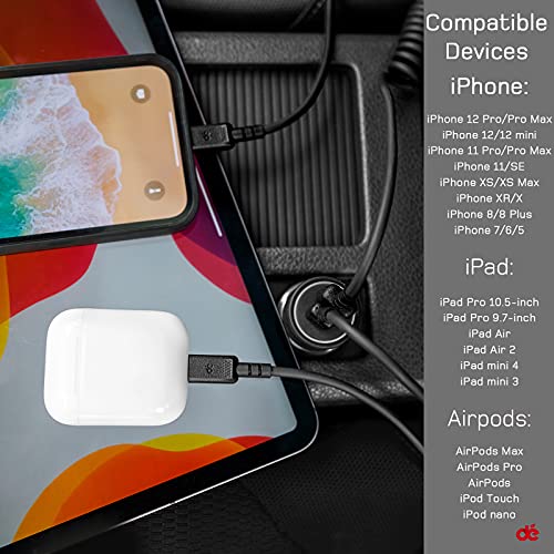 dé Sarmal Yıldırım Kablosu, USB'den Yıldırım Kablosuna [MFi Sertifikalı ve Carplay Uyumlu], iPhone 14/13 Pro Max /
