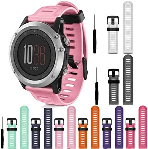 FORFC 26mm Moda Açık Spor Watchband Kayışı Garmin Fenix 7X Fenix3 Silikon İzle Araçları (Renk : Siyah, Boyut : 26mm)