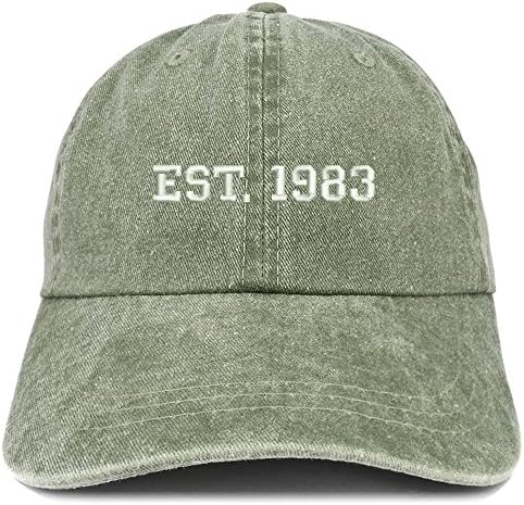 Trendy Giyim Mağazası EST 1983 İşlemeli - 40. Doğum Günü Hediyesi Pigment Boyalı Yıkanmış Şapka